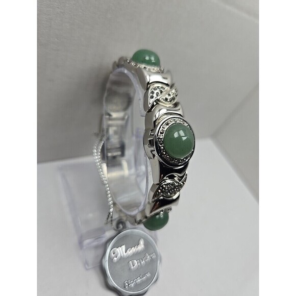 Marcel Drucker Quartz Marcasite Green Cabochon Hidden Dial Watch New Battery main image 7